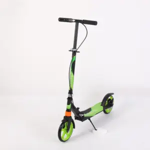 New Adult Two Wheel Folding Kick Scooter Height Adjustable 200mm Big Large PU Wheels Steel Foldable Street Scooter