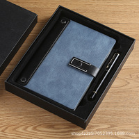 Carnet A5 à boucle, modèle JB055, logo personnalisé, surface en similicuir, bloc-notes de réunion, bureau, origine Chine, boîte cadeau