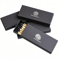 Boîtes d'allumettes noires personnalisées de luxe, vides, en carton kraft, avec vernis, réutilisables, avec doublure en éponge assortie aux couleurs pour le suivi des emballages