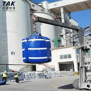 Endüstriyel sınıf çoklu seyahat yeniden kullanılabilir FIBC çantası büyük çanta PVC Jumbo çanta 3.0 ton yükleme ve boşaltma