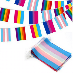 사용자 맞춤형 핫스팟 레인보우 식스 컬러 스트링 플래그, 사각형/삼각형 모양 플라스틱 깃대-폴리에스터 활동 배너 - Product Image 4