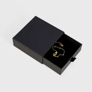Luxus-Schmuckverpackung mit individuellem Logo Karton Ohrring Papier-Schiebearmband Ring Halskette Schmuckschubladenbox