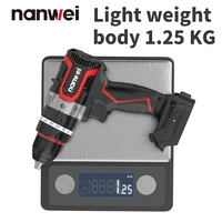 NANWEI Perceuse à glace de haute qualité 21V 13mm Tournevis électrique rechargeable à batterie LI-ION Perceuse à percussion sans balais
