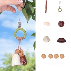 Wholesale HandWoven Ring Fu Character Natural Fruit Shell <b>Wind</b> <b>Chime</b> For Car Rearview Mirror Hanging Ornament - Product Image 4