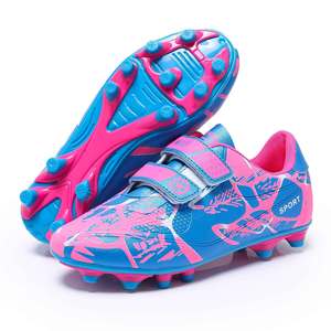 Chaussures de football pour enfants garçons, printemps, maille synthétique, semelle extérieure en caoutchouc, semelle intermédiaire en EVA, coupe basse, fermeture Velcro, crampons de sport - Product Image 3