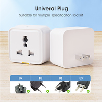 Enchufe Inteligente WiFi Tuya de 16A, Adaptador de Viaje Universal con Monitor de Energía para Enchufes de EE. UU., Reino Unido y UE