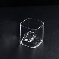 Nouveauté Verre de montagne transparent en verre borosilicate de haute qualité avec tasse à usage domestique carrée transparente monocouche
