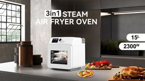 Friggitrice elettrica con rivestimento in acciaio inox a vapore caldo forno No olio digitale Freidora De Aire per uso domestico cucina - Product Image 5