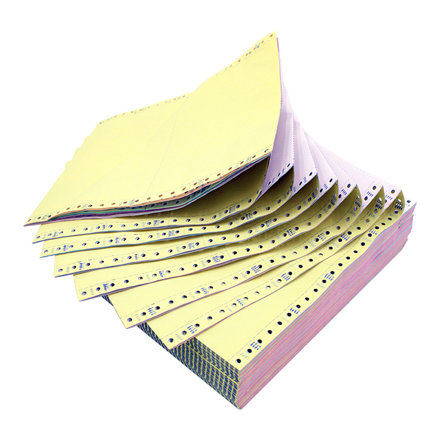 Factory 241mm 2 3 Ply Pink/White/Blue Carbonless NCR Dot Matrix Continuous Paper A4 9.5x11inch High Quality Computer Compatible