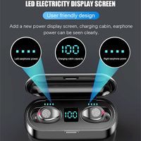F9-8 Headphone nirkabel Tws, kontrol sentuh LED Earphone In-ear F9-34 earbud tws untuk ponsel