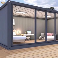 Toits Portable Mobile Home Bureau Logement pour Hôtels Salon Chambre à coucher Luxe 20 pieds Maison conteneur en acier préfabriquée