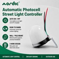 AORDIC Interrupteur de contrôle de lumière à capteur photoélectrique mural extérieur avec support