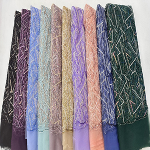 Hình Dạng Hình Học Đính Cườm Ống Thêu Ren Lưới Sequin Vải Cho Sang Trọng Ưa Thích Truyền Thống Dresses - Product Image 5