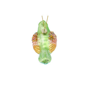 Neue Vintage Tier Weihnachten Glitter geblasen Glas Vogel Ornament grün rot hängende Kugeln für Weihnachts baum Dekoration - Product Image 6