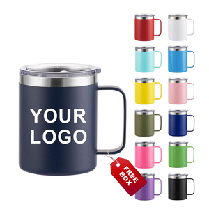 12oz 14oz Leakproof Double Wall Stainless Steel Vacuum Thermal Insulated Coffee Travel Mug Coffe <strong>Cup</strong> with Lid Handle - Product Image 1