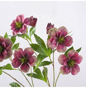 Spray de roses artificielles en soie de haute qualité, triple, pour la décoration d'événements - Product Image 2