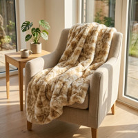 Maßgefertigter Luxus Batik Gestrickter Spandex Kaninchen-Kunstfell Doppelseitiger Gerüschter Minky Plüsch Dick Flauschig Umweltfreundlich Großartig für den Winter