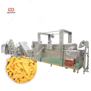 Freidora de aperitivos de maíz continuo, máquina de fabricación de Chips de Tortilla, línea de producción de aperitivos inflados