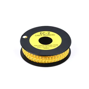 EC -series Yellow PVC Cable marker strip with 0-9 number ,A-Z letter cable marker tube manufactory high-quality low-price