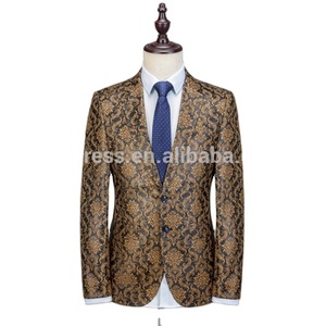 <span class=keywords><strong>Blazer</strong></span> NA47 Gold <span class=keywords><strong>Blazer</strong></span> da uomo Casual Casual Slim nuovo arrivo moda festa monopetto giacca da uomo taglie forti M-6XL - Product Image 1