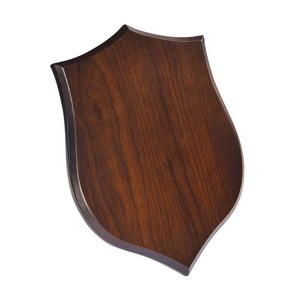 Placa de Madera Tipo Escudo, Nogal, 190x260x15 mm, para Exhibición de Trofeos - Product Image 1