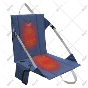 Mydays Outdoor Heated Foldable Chair <b>Cushion</b> Blue 100 Polyester Camping Seat Pad - Product Image 4