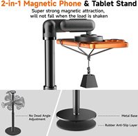 Support de téléphone/tablette magnétique et rotatif à 360° pour bureau/salon |   Support en aluminium 2-en-1 avec une grande stabilité pour