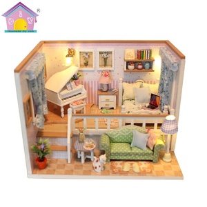 M026ของ Hongda บ้านตุ๊กตาจิ๋วสำหรับเด็กผู้หญิงบ้านตุ๊กตาไม้บ้านตุ๊กตาทำด้วยมือ - Product Image 2