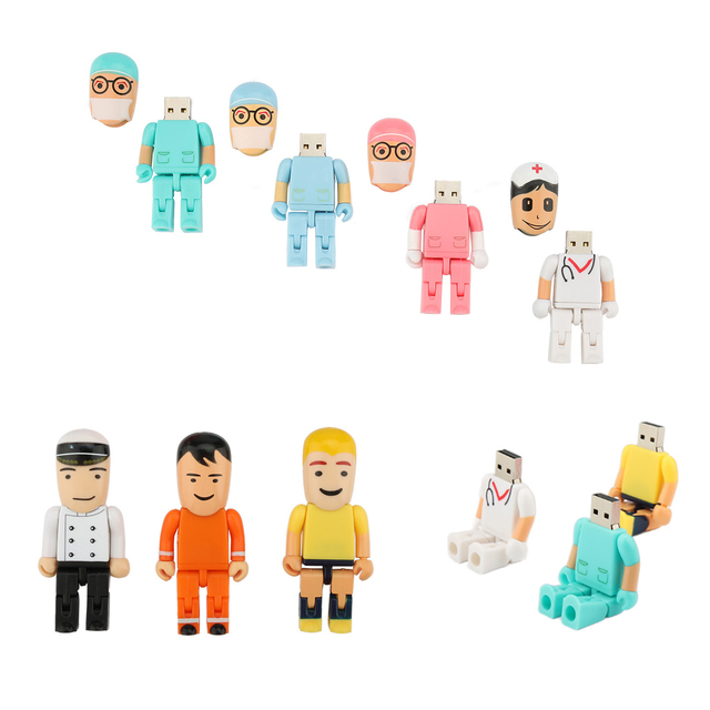 Mini Cartoon Character Shape Usb Flash Drive Pendrive Usb Memory Sticks 4 8 16 32 64 Gb Pendrive 2.0