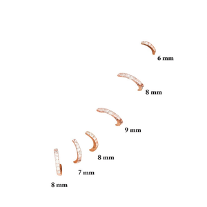 Orecchini a Cerchio Placcati in Oro Rosa con Cristalli e Strass da 6 7 8 9 mm, Gioielli alla Moda per Donna, Regalo Trendy - Product Image 1