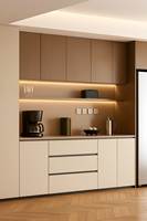 Buffet Modulaire Personnalisé Moderne pour la Maison, Grande Armoire de Rangement en Bois avec Tiroirs et Étagère Ouverte pour Salon et Salle à Manger