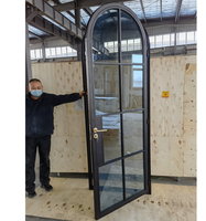 Porte de balcon française HOTIAN en fer forgé noir, porte battante Crittall, fenêtres et portes en acier et verre