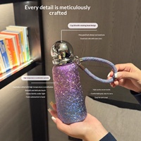 Bouteille d'eau en titane de 360 ml avec texture cristalline, couvercle en acier inoxydable, bouteille à boire réutilisable et portable pour les voyages, les sports et les activités de plein air