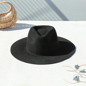 Linglong OEM หมวกขนสัตว์สักหลาดสักหลาดสักหลาดขนาด10ซม. 100% ใหญ่พิเศษหมวกปีกกว้างบางหมวกแข็ง - Product Image 3