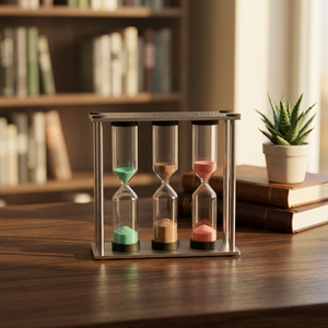 Superventas: Juego de 3 relojes de arena de vidrio y madera, duradero, diseño nórdico, portátil, capacidad de 15 ml, control de tiempo, fabricado en China. - Product Image 3