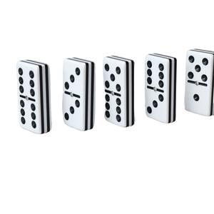 Juego de Dominó Acrílico Laminado Personalizado de 5 Capas en Blanco y Negro, Juego de Mesa de Rompecabezas para Niños y Adultos, Venta al Por Mayor - Product Image 1