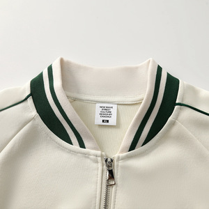 Custom Baseball Jacket Unisex Loose Fit Stand Collar With Logo Printing For Leisure Wear - Product Image 3