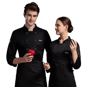 Giacca da cuoco professionale a maniche lunghe e uniforme da ristorante giacca da cuoco da uomo cucina cucina pasticceria bar Hotel vestiti da cuoco da cameriere