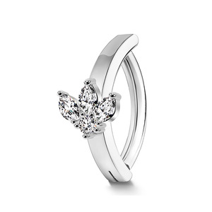 Anneau de nombril en forme de papillon, en acier inoxydable argenté et doré, serti de zircon, bijou de piercing tendance, cadeau - Product Image 1