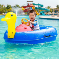 Fournisseur Professionnel QIQUFUN Bateau Tamponneur Aquatique Électrique Motorisé en PE, Forme de Canard, avec Musique et Lumières, pour Enfants et Adultes, Utilisation Extérieure