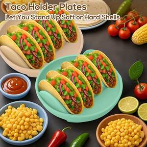 Piatti Taco in Silicone lavabili in lavastoviglie supporto Taco riutilizzabile con divisori per porta gusci di Taco duro/morbido, cena in famiglia - Product Image 5