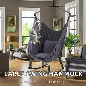 Silla Hamaca de Metal de Gran Capacidad con Cojín de Algodón Suave y Bolsa de Transporte, 330 lb, para Adultos - Product Image 4