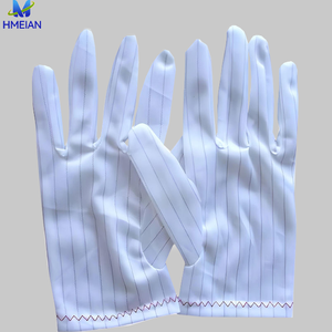 Guantes a rayas antiestáticos de doble cara para una operación sin polvo Industria electrónica <span class=keywords><strong>Esd</strong></span> Guantes antiestáticos para salas limpias - Product Image 2