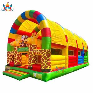 Nouveau design de parcours d'obstacles gonflable semi-fermé pour adultes, jeux de plein air, sauteurs, matériau PVC, installation facile, 10X5X5M - Product Image 2