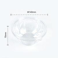 Herbruikbare ronde plastic voedselverpakkingen van PET, 16 oz, voor fruitsalade, inclusief deksel
