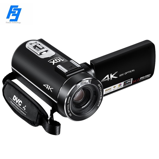 4K Optical HD Camcorder 10X Optical Zoom 120X Digital Zoom 5MP AC7 Vlog Video Camera IPS Touch Screen
