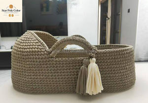 Approvisionnement en Gros <span class=keywords><strong>de</strong></span> Berceau Bébé Moderne Moïse Panier en Tissu Portable avec Panier à Langer Tressé à la Main Étoile pour Bébé - Product Image 4