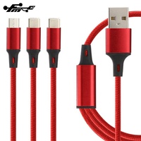 Kabel Pengisi Daya Cepat, Kabel Pengisian Daya 3 Dalam 1USB untuk Iphone dan Android Tipe C