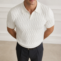 Maßgefertigtes Vintage Strick-Polohemd für Herren im Old Money Stil Kurzarm-Strickpullover Polo Herren Kurzarm-Sommerpullover 12GG