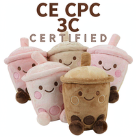 Jouets en peluche personnalisés Bubble Tea OEM ODM, sac en peluche tasse de thé au lait Boba en forme de chat, cadeau en gros